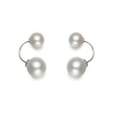 18K ホワイトゴールド あこやパール ピアス SHW0107-85