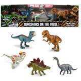 ライト&サウンド付き 恐竜フィギュア5体セット カルノタウルス, パキケファロサウルス, ステゴサウルス, アルゼンチノサウルス, ティラノサウルス