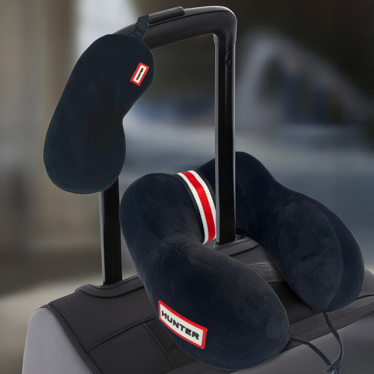 ハンター トラベルピロー / アイマスク 収納袋付き ブラック