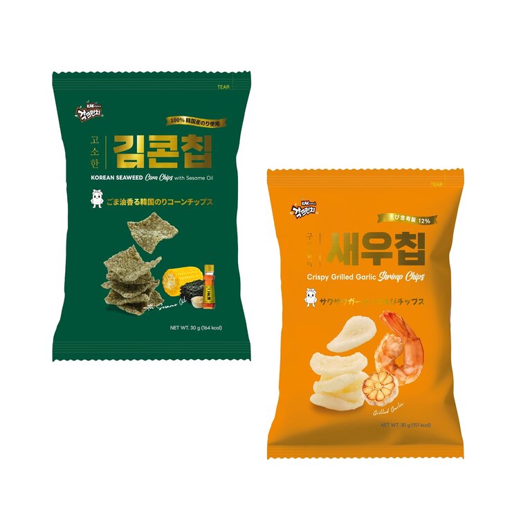 JINNY PICK 韓国のりチップス & えびせん 各5袋 10袋パック