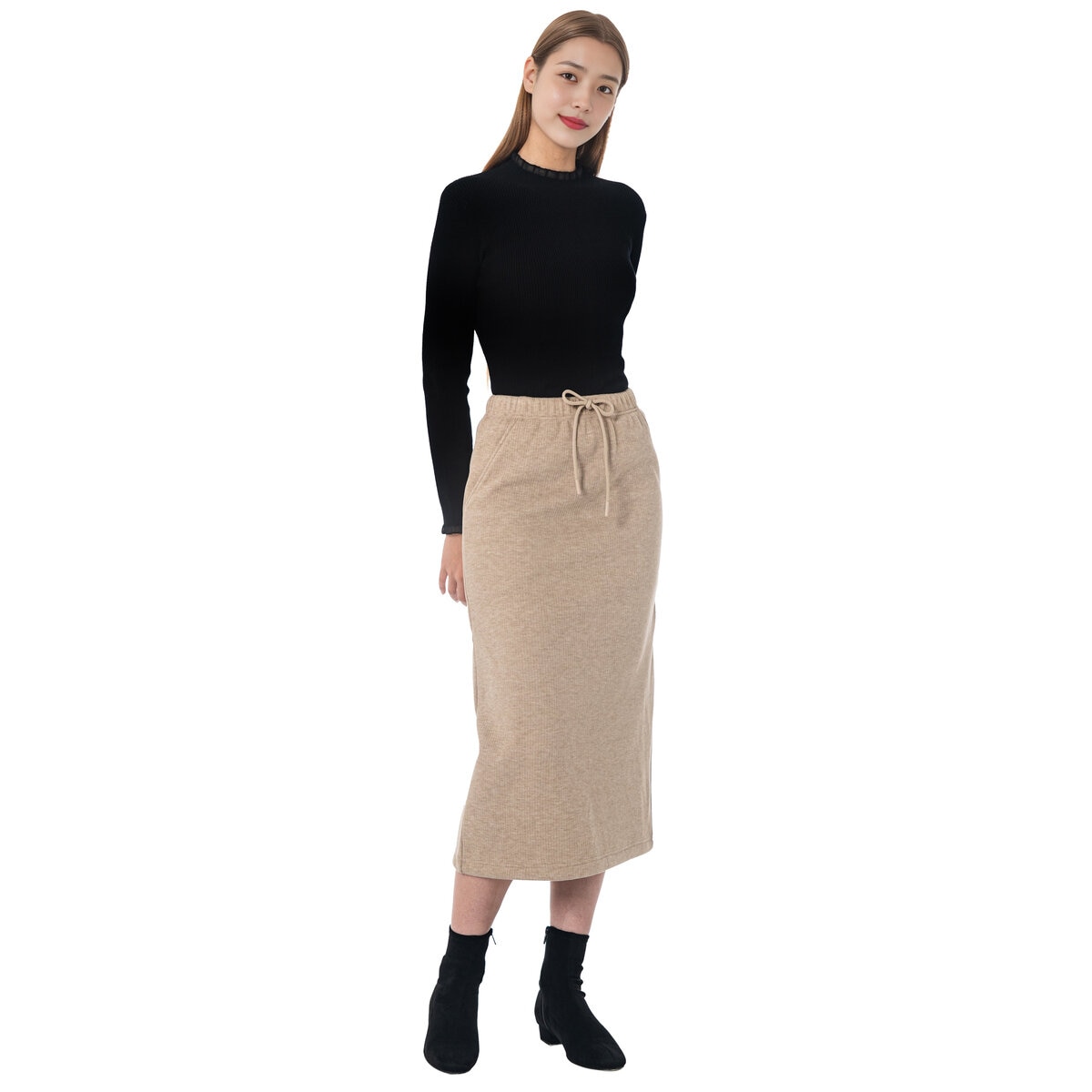 ビジット イン ニューヨーク コーデュロイ スカート ベージュ XL