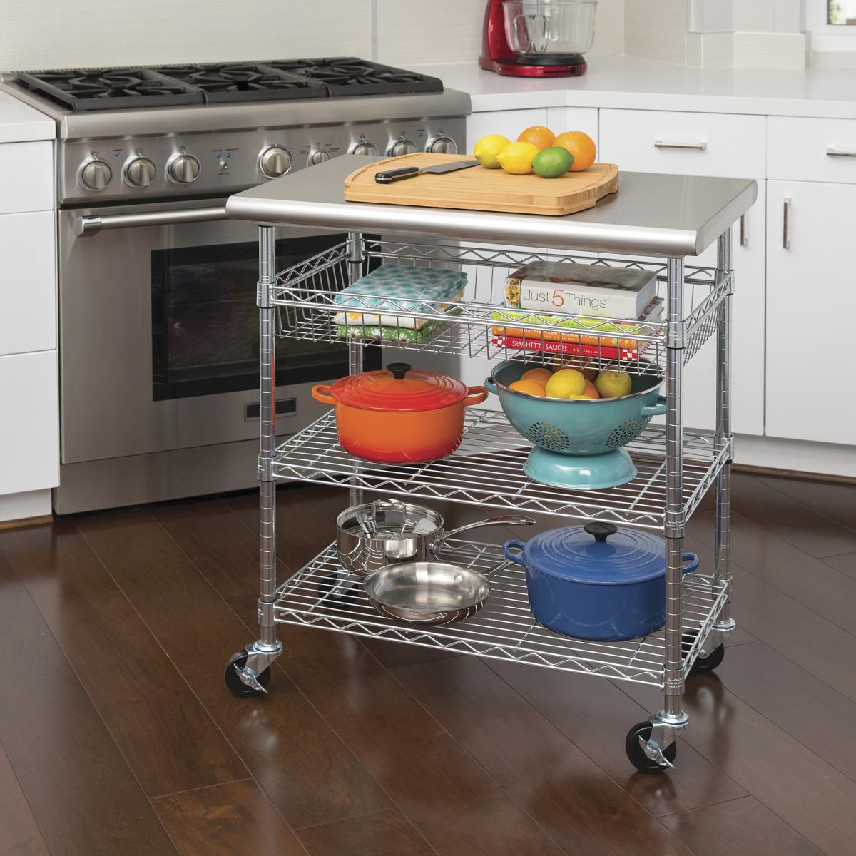 Seville Classic ステンレスキッチンカート 天板/キャスター付き Costco Japan