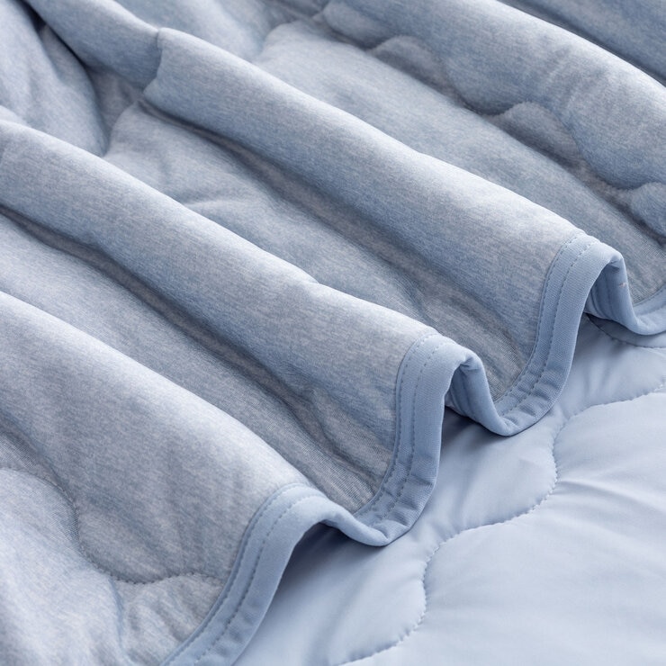 クーリング大判ひざ掛け 152cm x 177cm ヘザーブルー