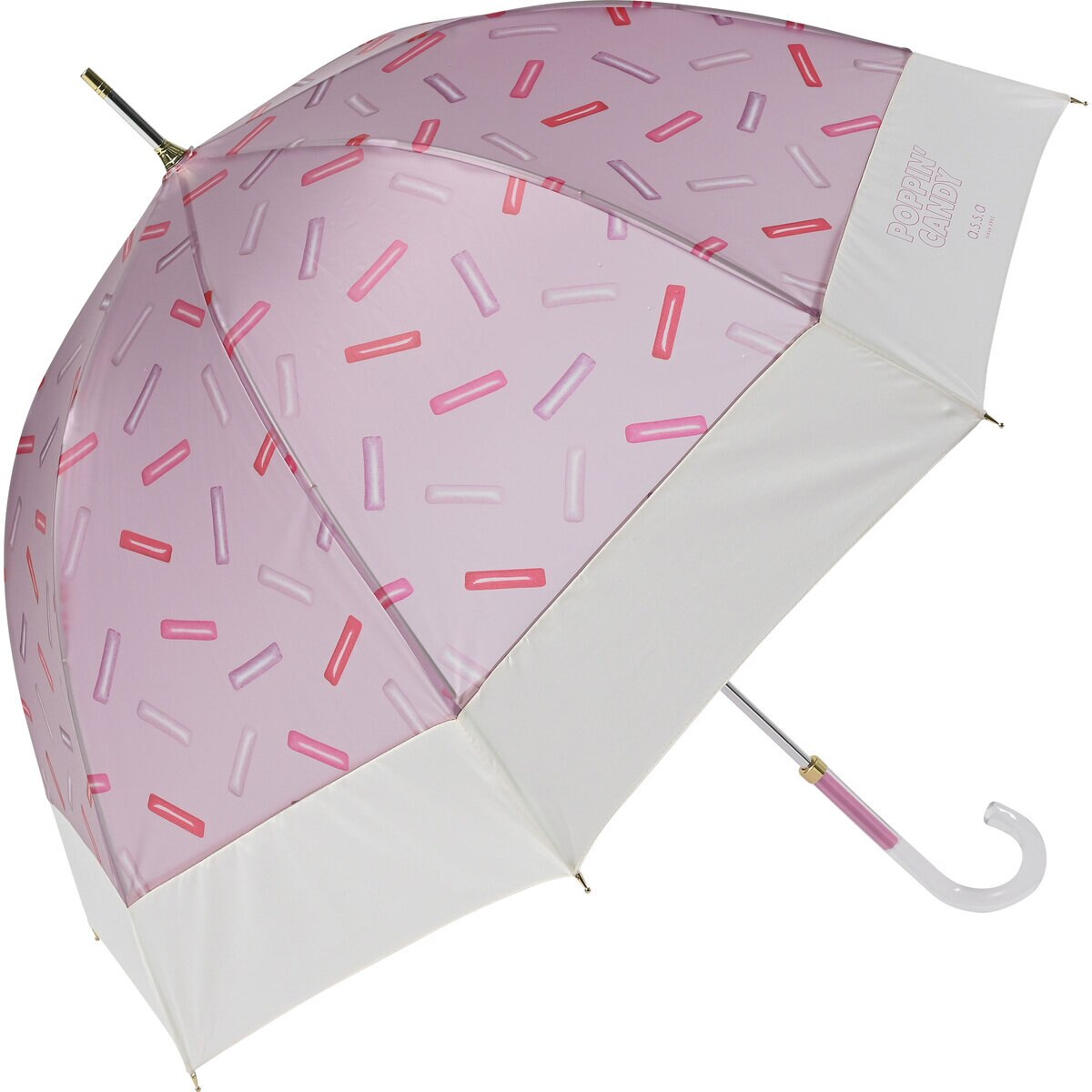 assa 雨傘長傘 CAL60 お菓子 透明 ピンク / スティックキャンディ RL836