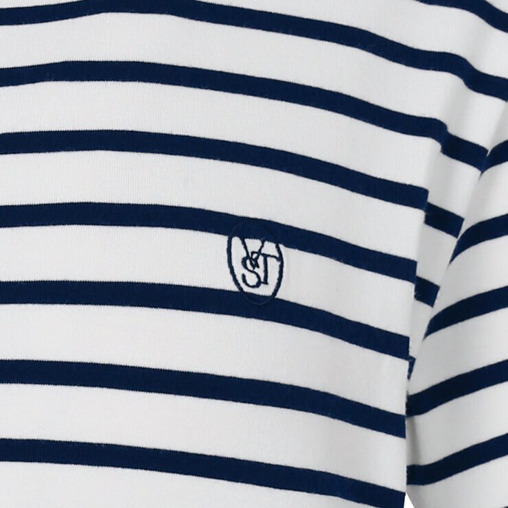 ビジット イン ニューヨーク ストライプ 半袖Tシャツ ホワイト+ネイビーストライプ S