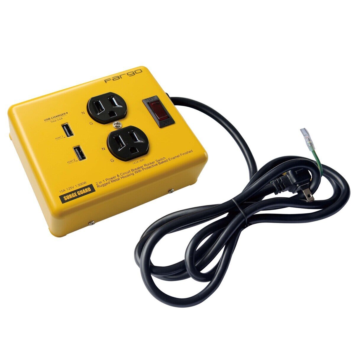 Fargo スチールタップ AC2個口 USB2個口 3.4A PT410YE