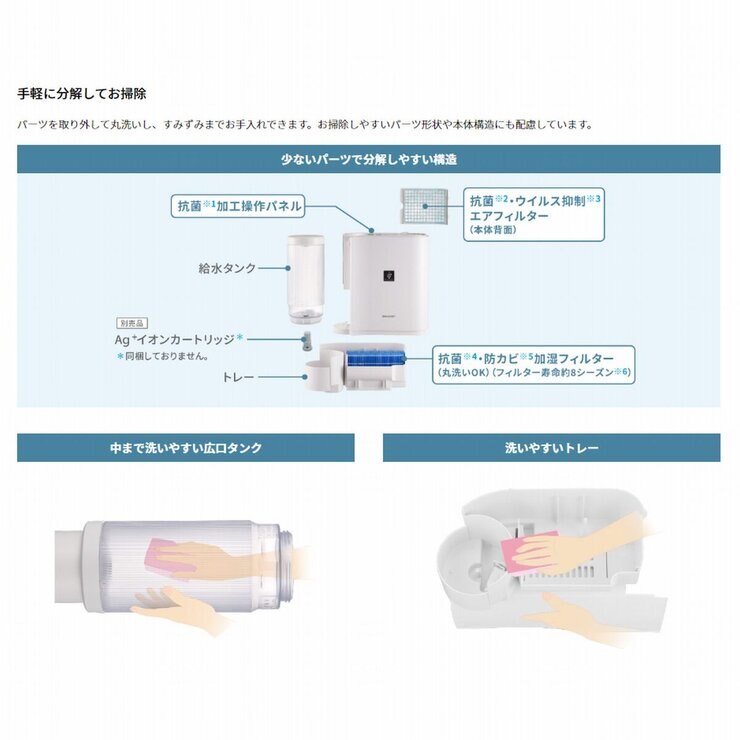 シャープ ハイブリッド式加湿器 HV-P30-W シャープ ハイブリッド式加湿器 HV-P30-W