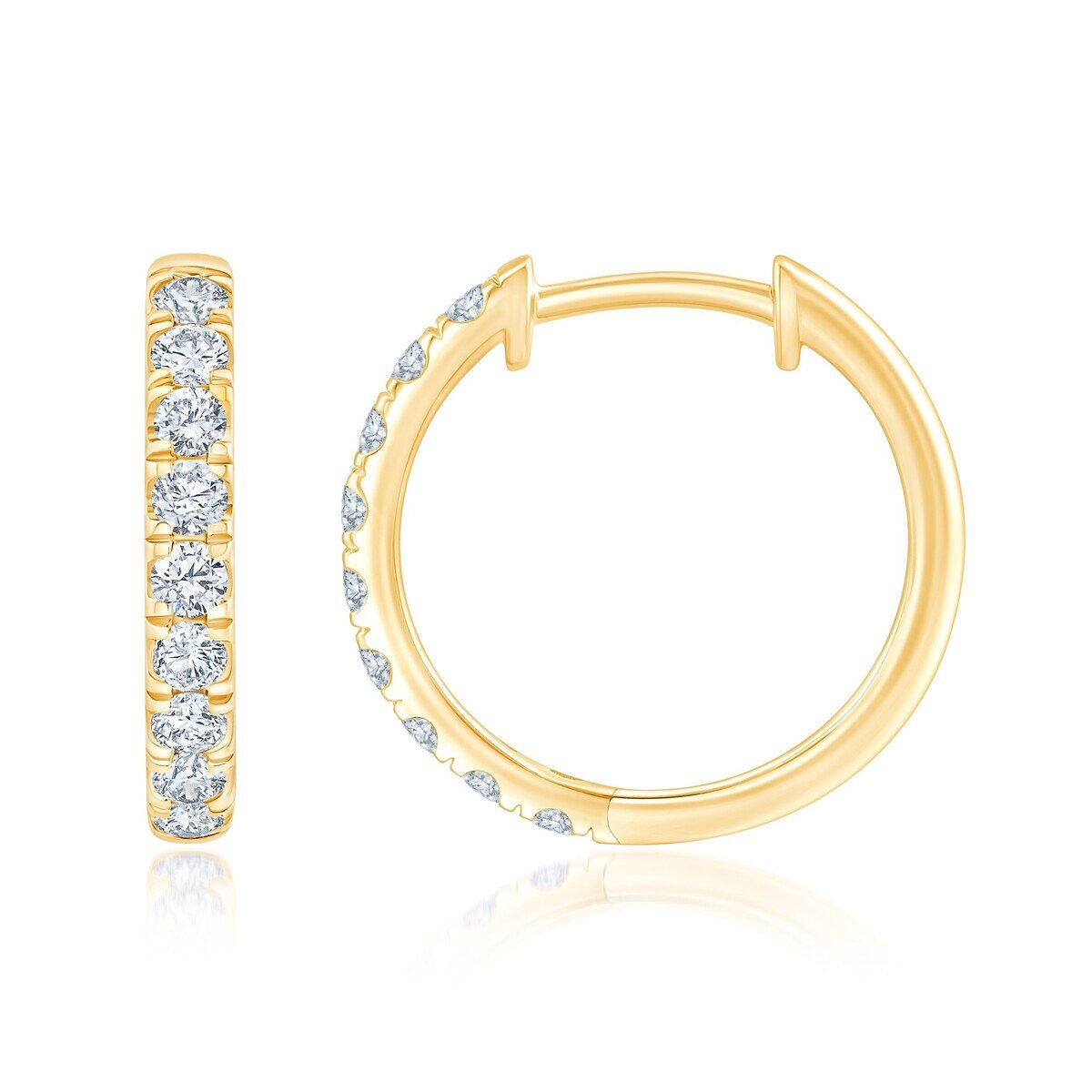 14K イエローゴールド 0.50カラット フープピアス