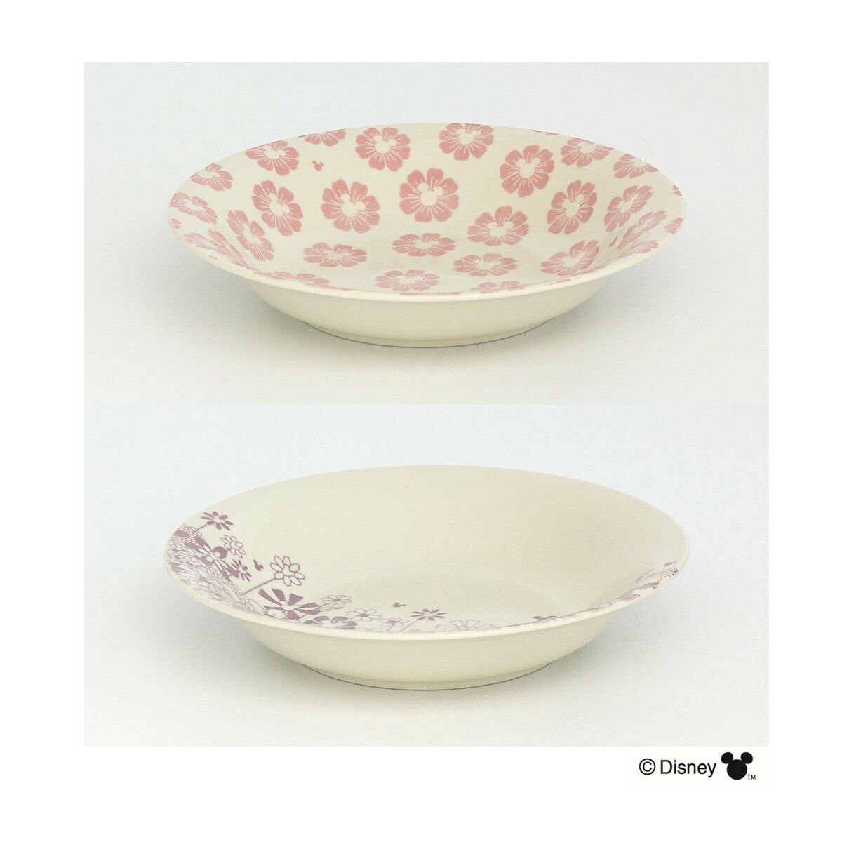 三郷陶器 フラワー・フラワー ディズニー ペアカレーパスタセット 2枚