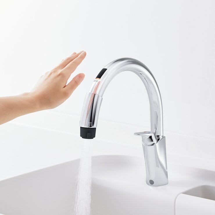 LIXIL ハンドシャワー付 タッチレス水栓 乾電池式 (ワンホールタイプ) RSF-672