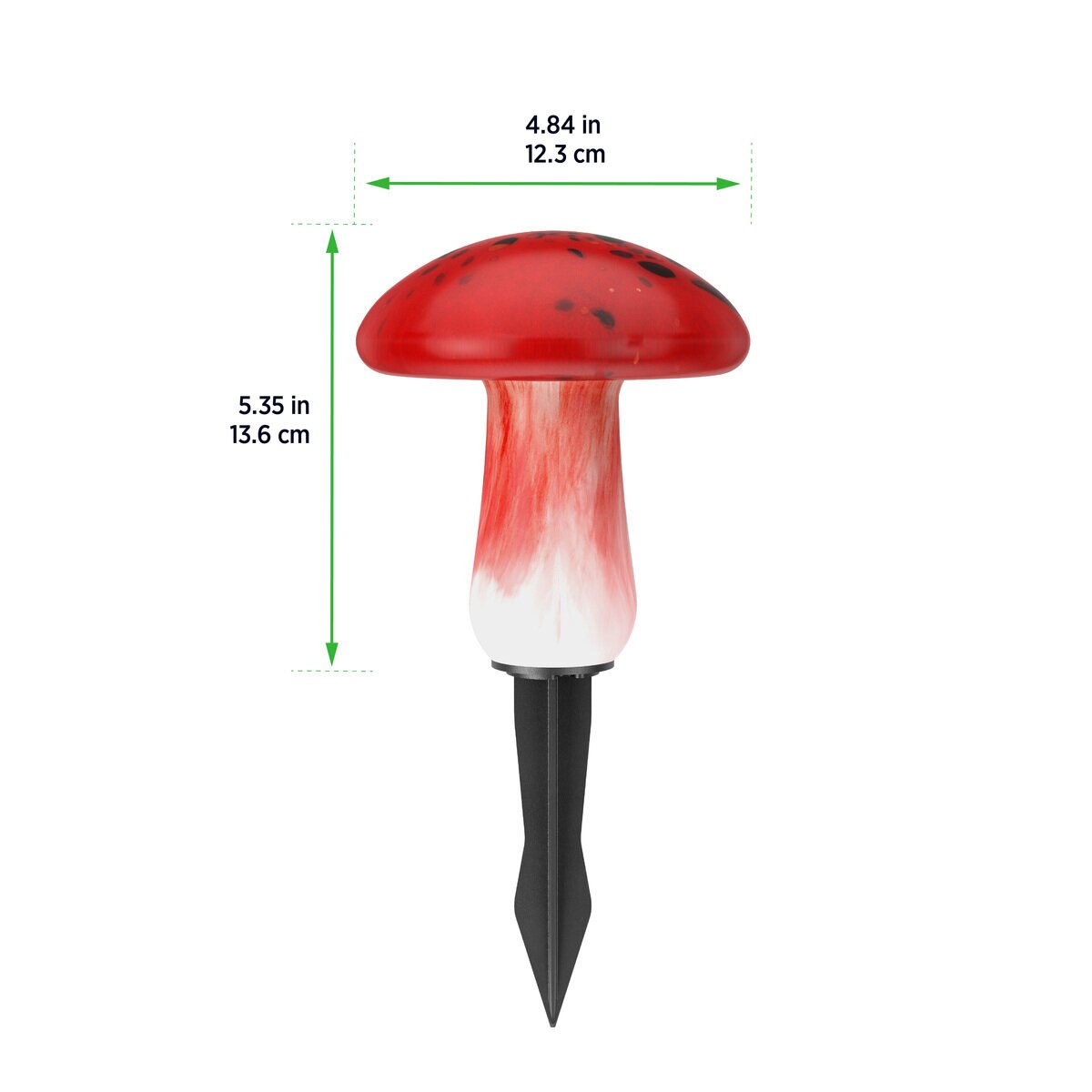 キノコ型ガラス製ソーラーガーデンライト 3個セット