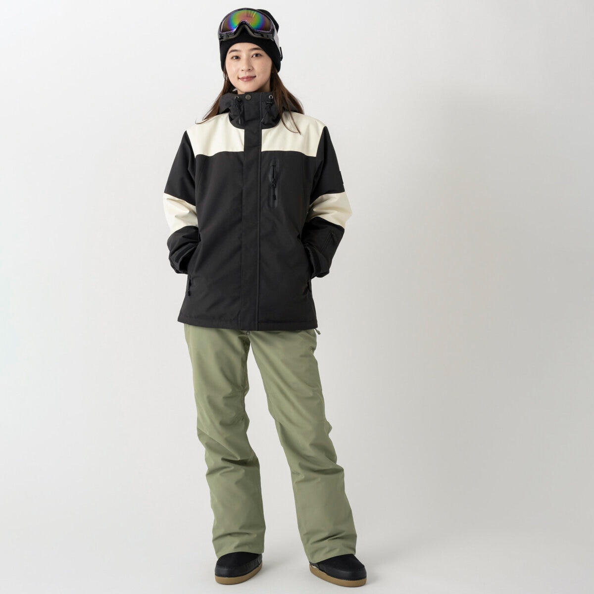 オーシャンパシフィック レディース スノージャケット ブラック / クリーム S