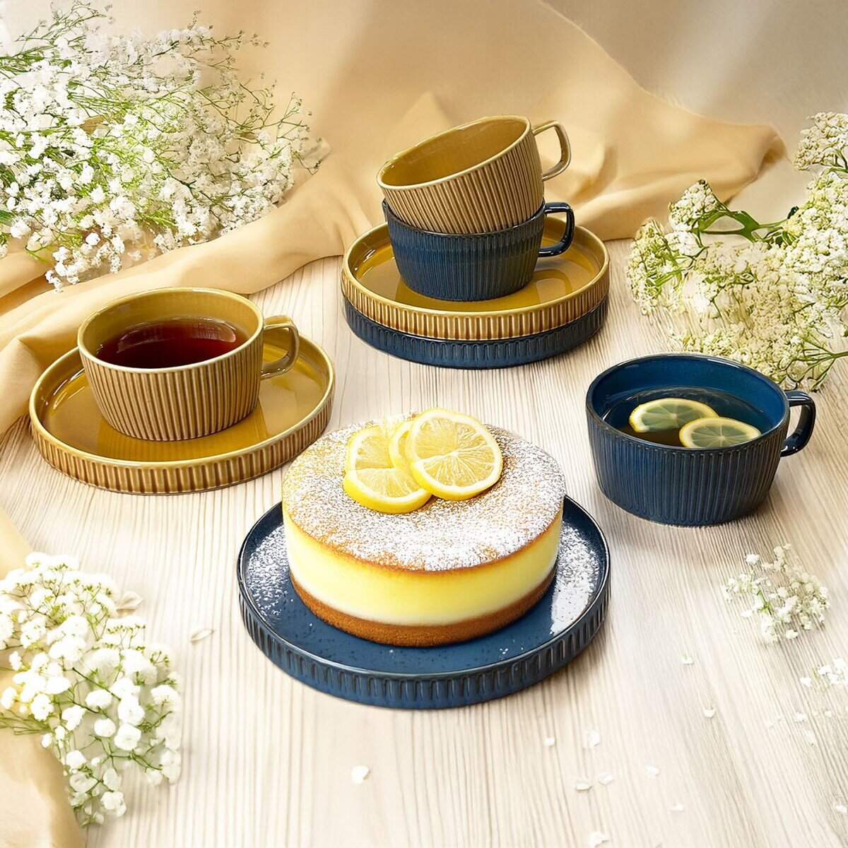 スープマグ & プレート 8個 ブルー/ブラウン | Costco Japan