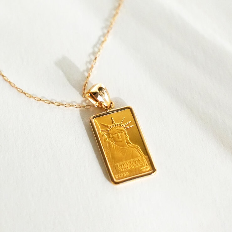 24K リバティコイントップ / 18K イエローゴールドチェーン 24K リバティコイントップ / 18K イエローゴールドチェーン
