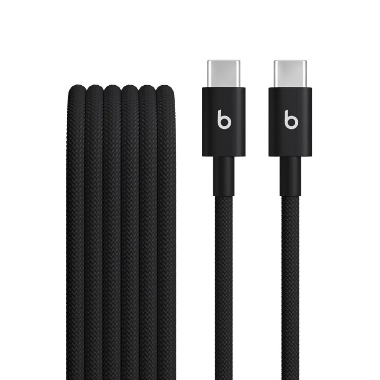 Beats USB-C - USB-C 編み込み式充電ショートケーブル (20cm) ボルトブラック
