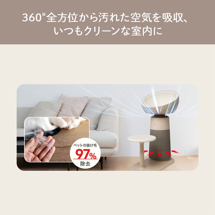 LG ペットモード搭載マルチ機能空気清浄機 AeroCatTower AS207CBZ0
