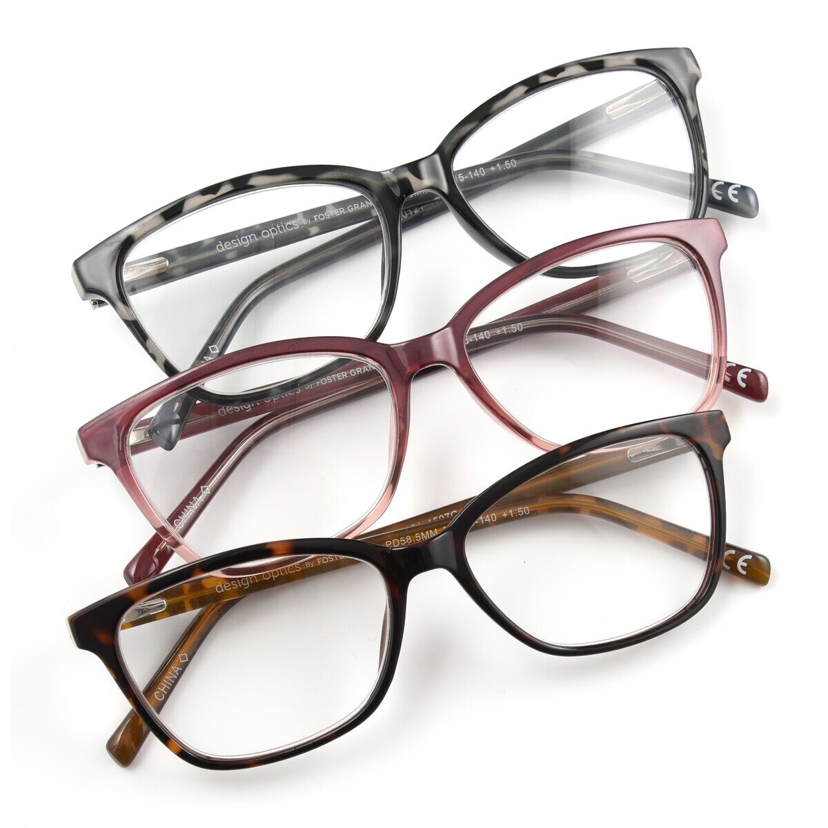 Design Optics® by Foster Grant "KIERSEY" リーディンググラス 1.75 3着セット