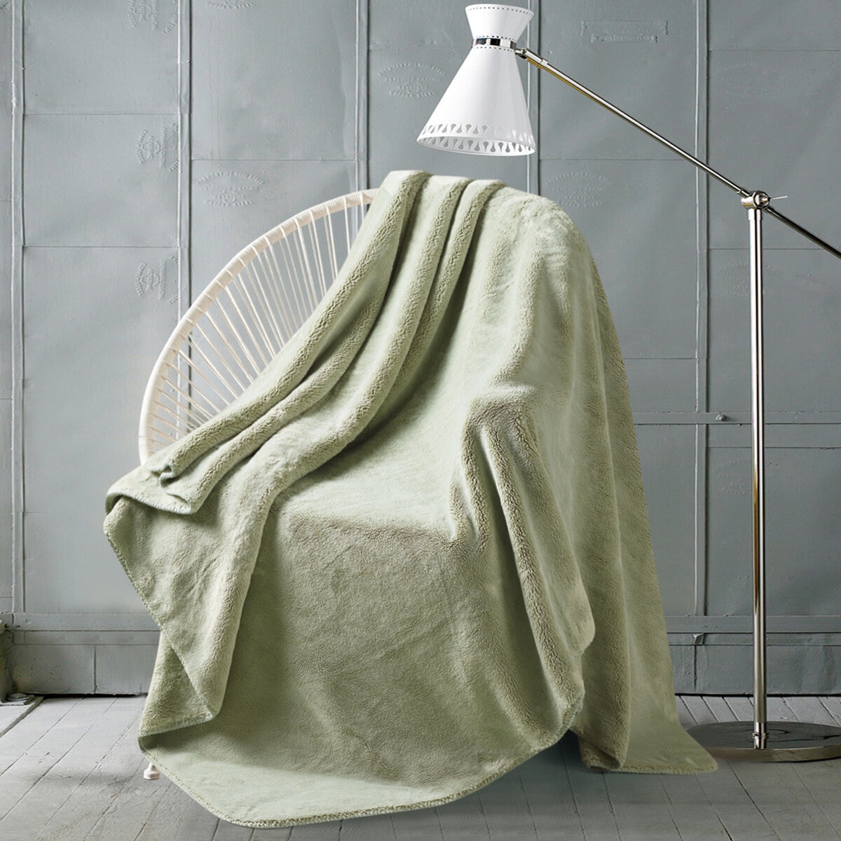 大判ひざ掛け 152cm x 177cm デザートセージ | Costco Japan