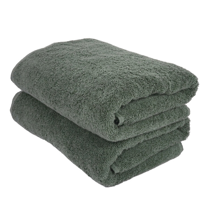 ふんわりボリュームバスタオル 2枚セット グリーン