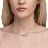 14K ホワイトゴールド 0.19カラット ダイヤモンド / アメジスト ネックレス