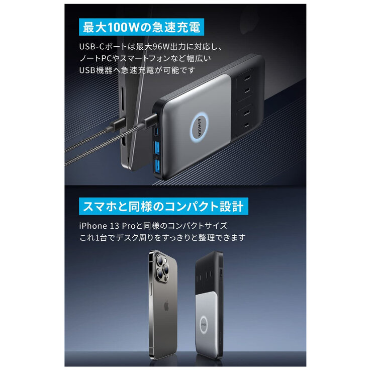 Anker(アンカー)727 GaNPrime™ チャージングステーション 6ポート 最大出力100W A9126NF1 Anker(アンカー)727 GaNPrime™ チャージングステーション 6ポート 最大出力100W A9126NF1