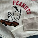 スヌーピー キッズ 長袖 2枚組 / レッド x ベージュ 95cm スヌーピー キッズ 長袖 2枚組 / レッド x ベージュ 95cm