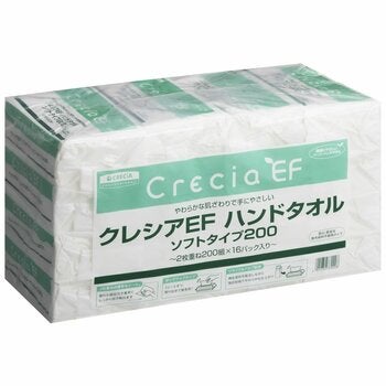 クレシア ハンドタオルソフト 200枚 x 16パック