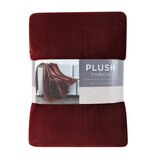 フランネル 大判ひざ掛け 152cm x 177cm ワイン