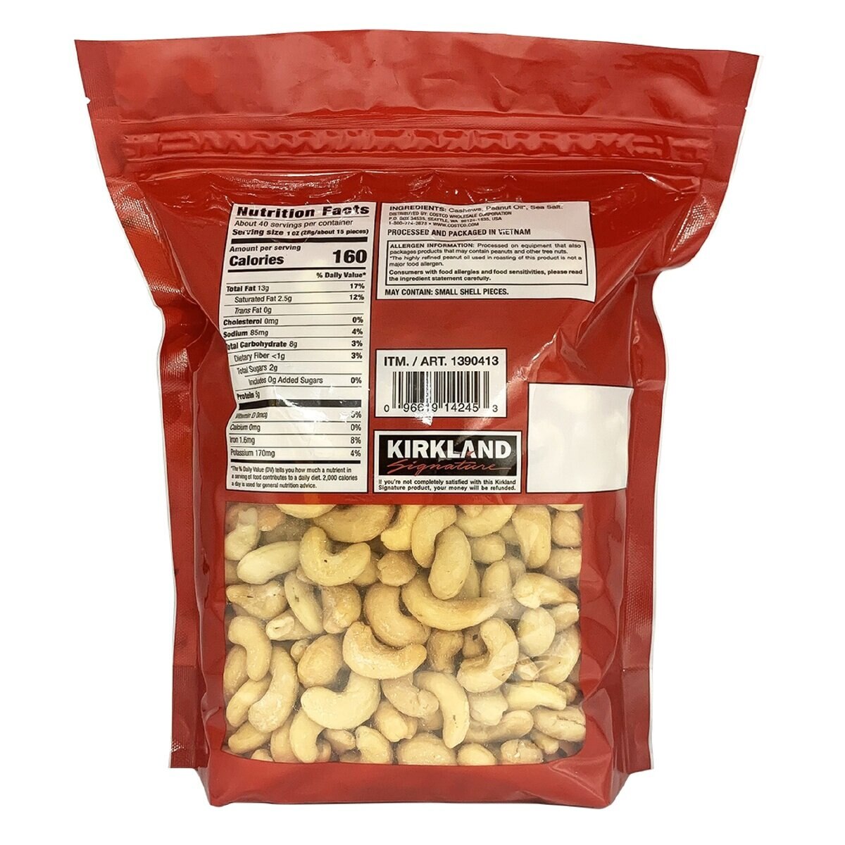 カークランドシグネチャー カシューナッツ シーソルト 1.13kg | Costco Japan