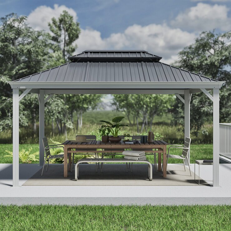 SOJAG メッシーナ 10 x 14フィート (3 x 4.2m) サンシェルター ホワイト SOJAG メッシーナ 10 x 14フィート (3 x 4.2m) サンシェルター ホワイト