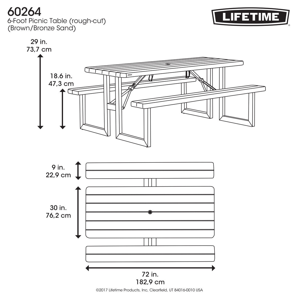 LIFETIME ピクニックテーブル