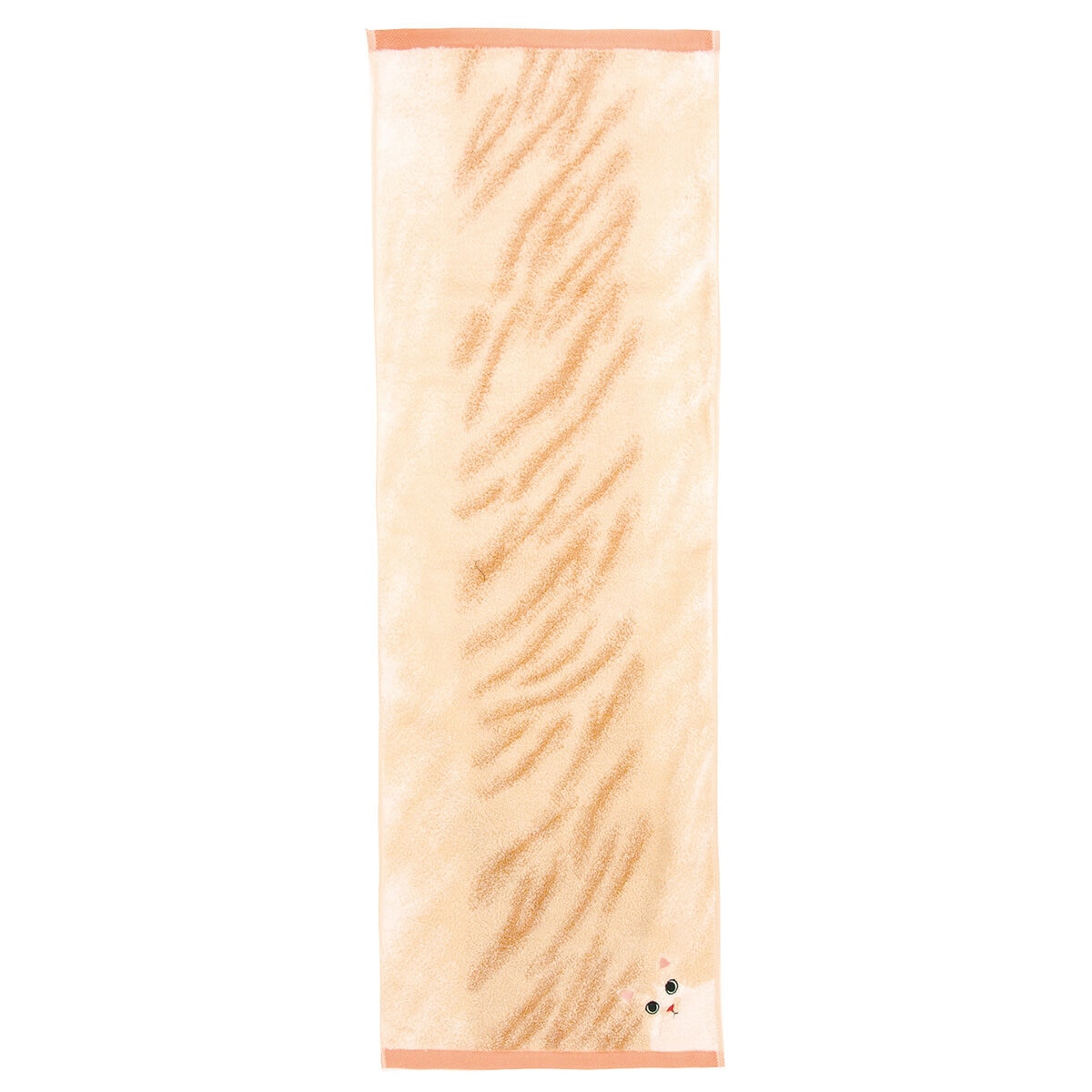 Uchinoko うちのニャンコ毛並ロングフェイスタオル 34cm x 100cm 3枚組 ハチワレ（クリーム）