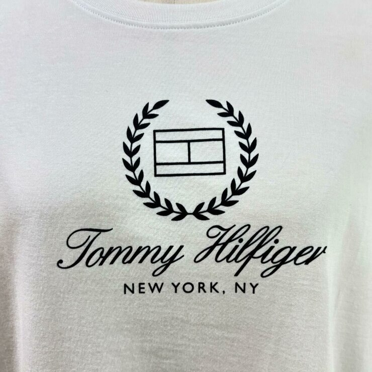トミーヒルフィガー レディース フラッグ 半袖Tシャツ ホワイト XL