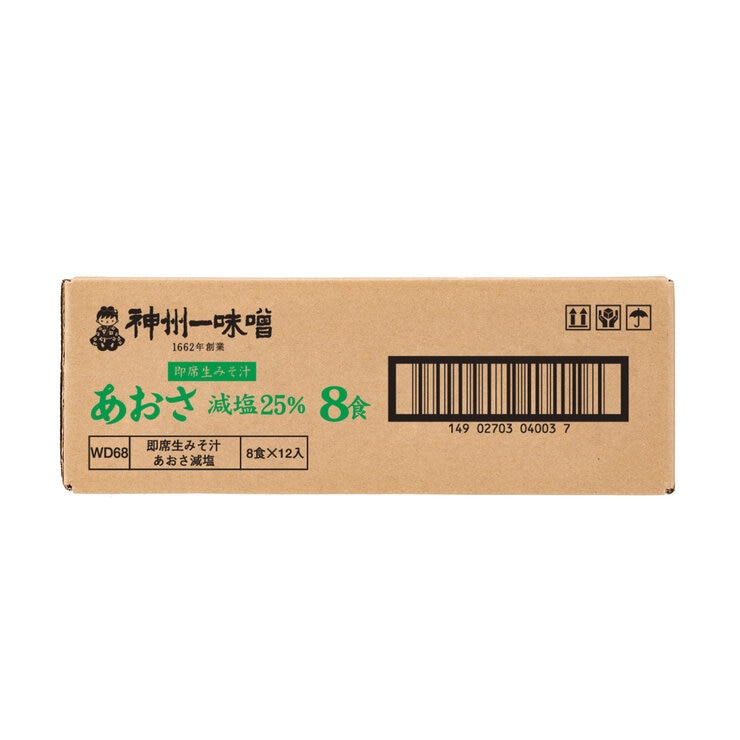 神州一味噌 あおさ減塩 8食 x 12