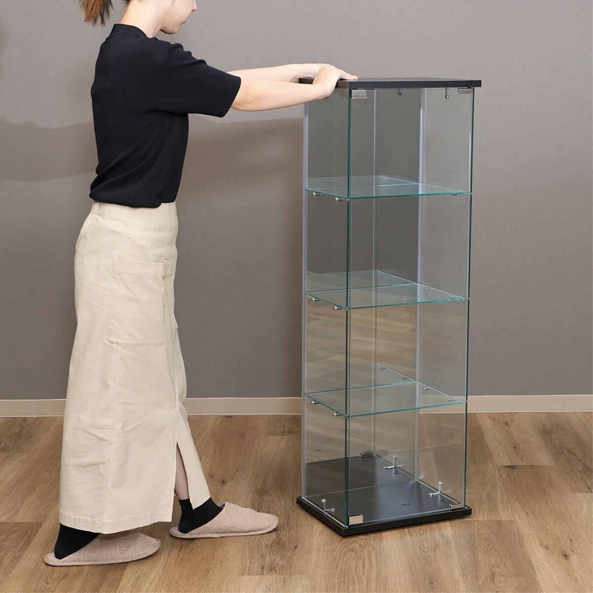 ガラスコレクションケース BAAL ブラック