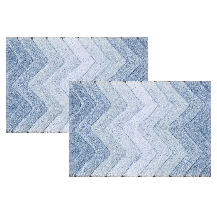 RIVIERA HOME マイクロポリエステル バスマット 40cm x 60cm 2枚組