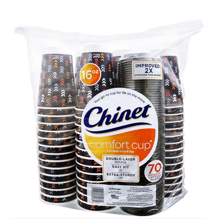 チャイネット 使い捨て蓋付き紙コップ 473ml x 70個 チャイネット 使い捨て蓋付き紙コップ 473ml x 70個