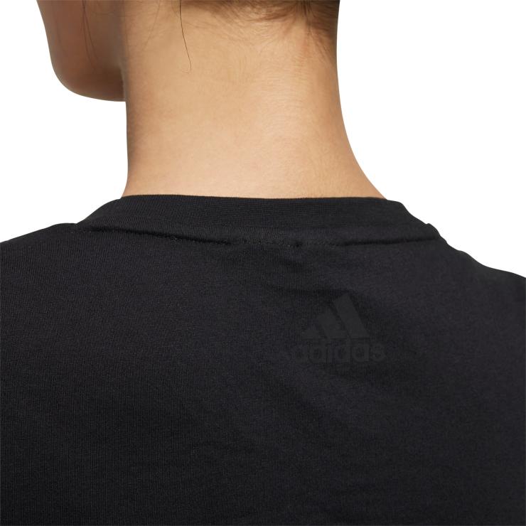 アディダス レディース 半袖 ロゴ Tシャツ ブラック L