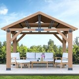 Yardistry 12x14 フィート (3.7 x 4.3m) パビリオン ガゼボ アルミ製屋根