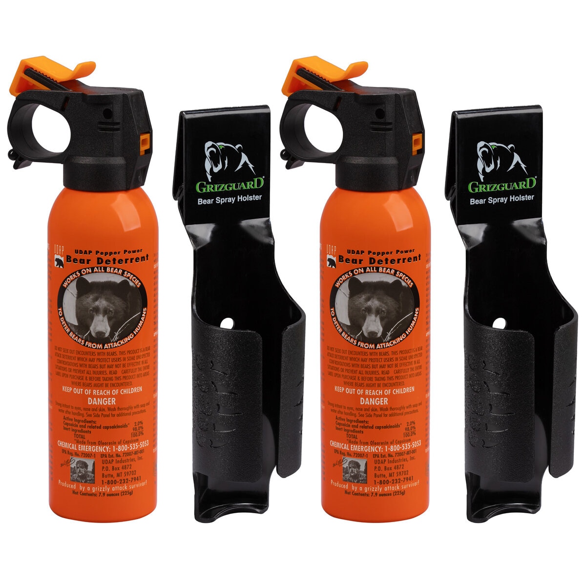 UDAP ベアスプレー グリズガードホルスター付き 2本セット