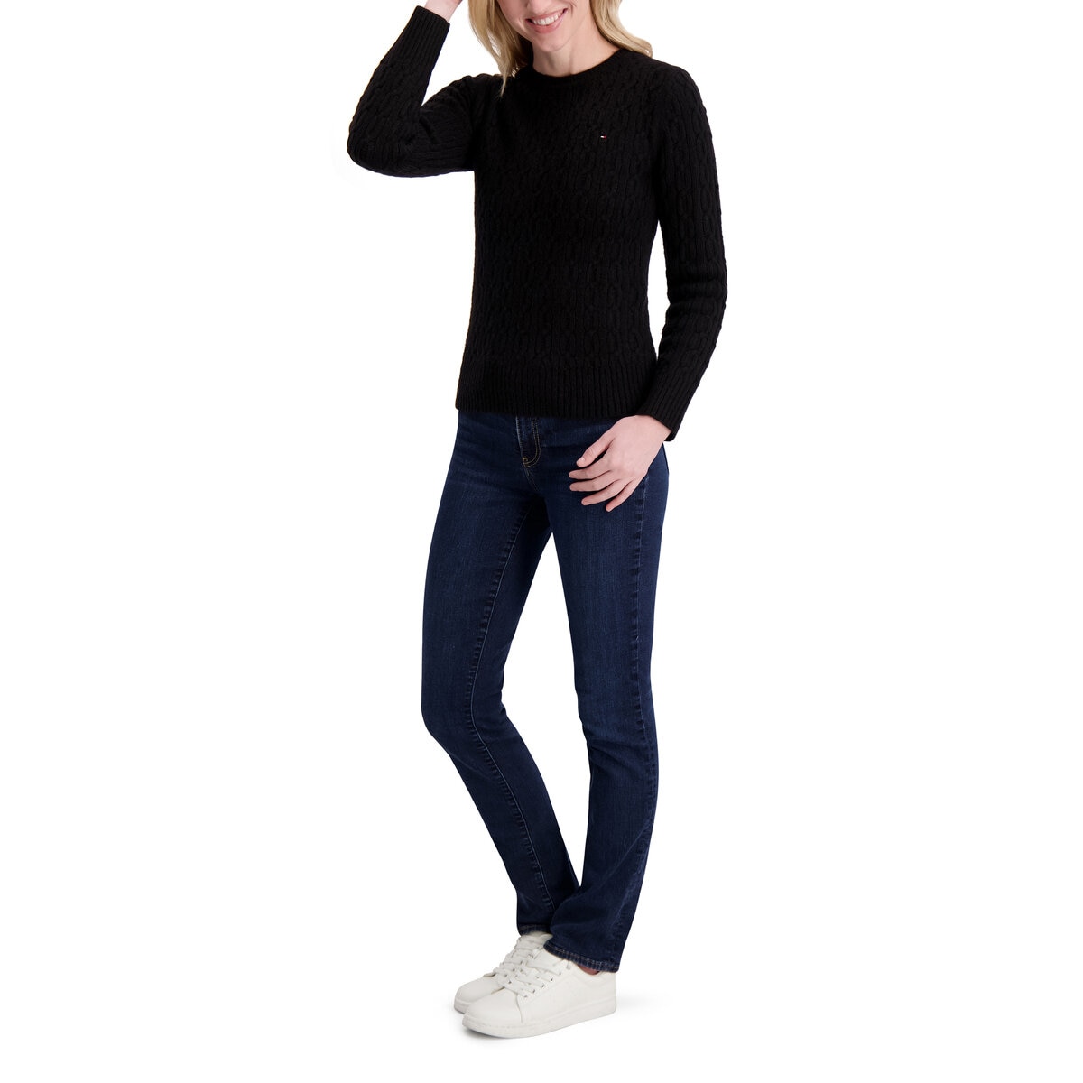 トミーヒルフィガー レディース ケーブルセーター ブラック XL