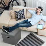 スペースメイド フェイクレザーストレージボックス 2個セット クールグレー