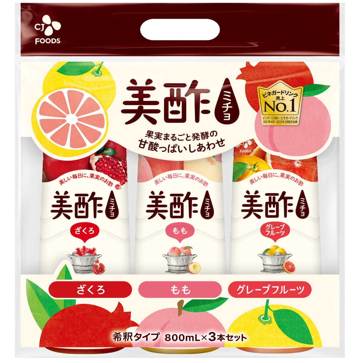 美酢 (ミチョ) アソートセット 800ml x 3 美酢 (ミチョ) アソートセット 800ml x 3
