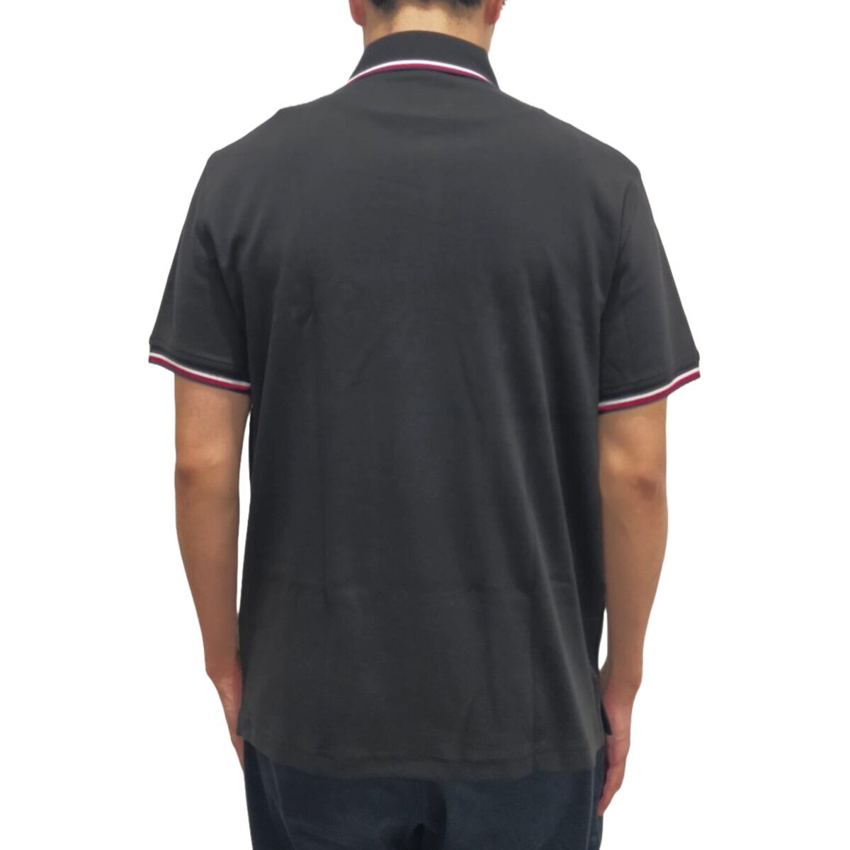 トミーヒルフィガー メンズ 半袖 ポロシャツ ブラック（DARK SABLE）XL