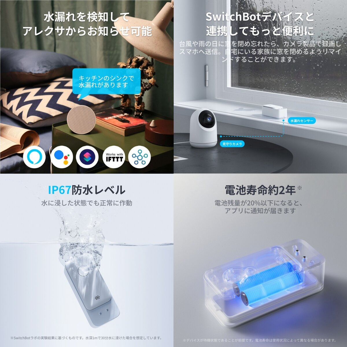 スイッチボット コードレス水漏れセンサー 2個セット W4402000