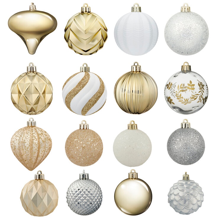 クリスマス オーナメント 78個セット ゴールド / シルバー クリスマス オーナメント 78個セット ゴールド / シルバー
