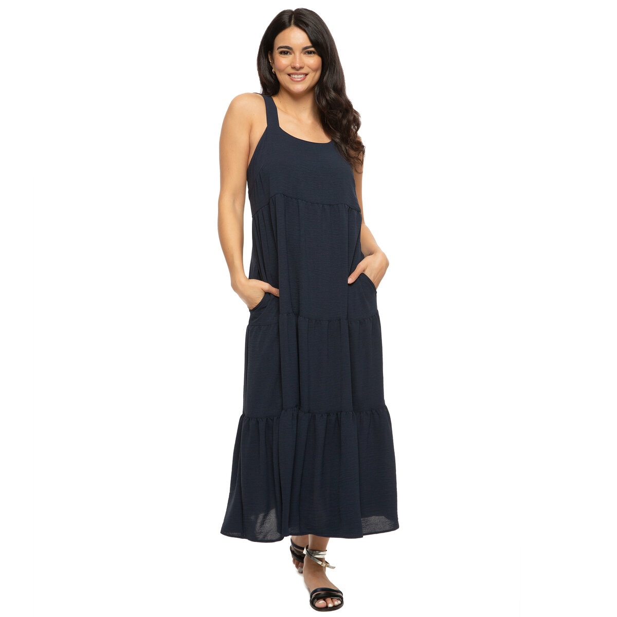 ジェゼベル レディース ティアード ドレス ネイビー L