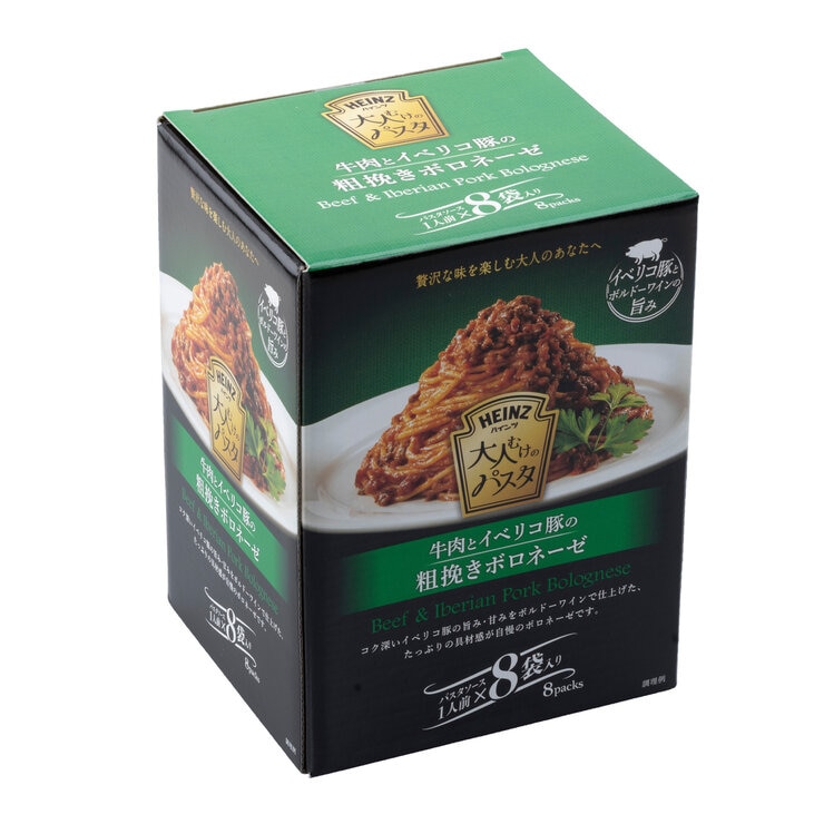 ハインツ 大人むけのパスタ 牛肉とイベリコ豚の粗挽きボロネーゼ 8袋 ハインツ 大人むけのパスタ 牛肉とイベリコ豚の粗挽きボロネーゼ 8袋