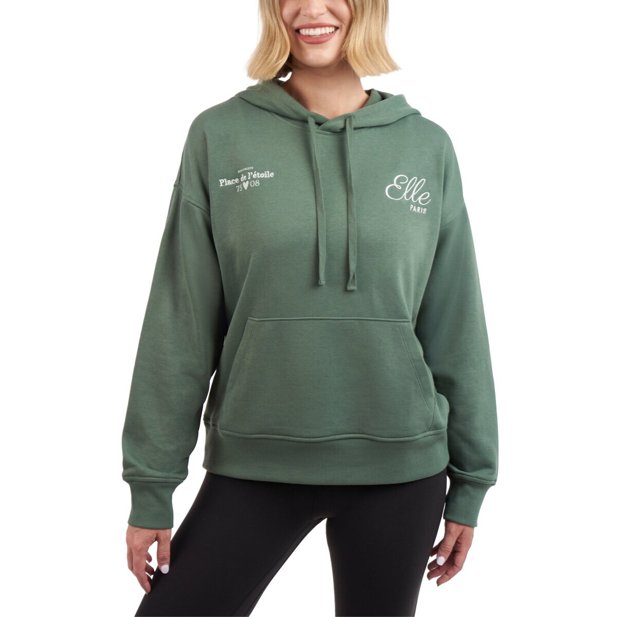 エル レディース ロゴ パーカー グリーン S