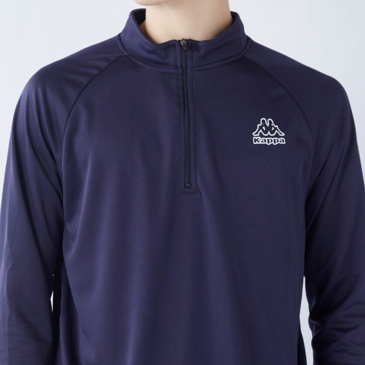 カッパ メンズ ハーフジップ 長袖 Tシャツ / ネイビー / LL